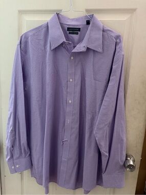 Tommy Hilfiger Lavender Check Long-Sleeve Dress Shirt